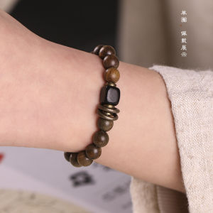 Vòng Tay Gỗ Đàn Hương Màu Xanh Đơn Giản Vòng Tay Gỗ Cổ Điển Cho Cặp Đôi Trang Sức Phật Giáo Trang Sức Thời Trang Trang Sức Hợp Kim Mới Ra Lò