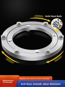 YANU | Aluminum Base Marble and Glass Table Suitable Rotating Bearing Turntable