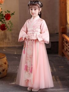 Pink Hanfu Dance Performance Clothes for Girls 6 Years Old Traditional Chinese Costume Ancient Festive Outfit Spring Festival