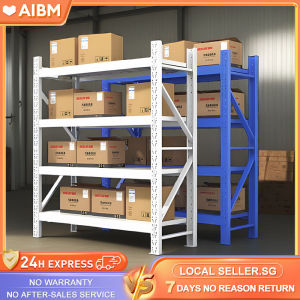 AIBM Load 500KG Adjustable Metal Rack Heavy Duty Shelves Steel Rack Warehouse Storage Racks 0rganizer Shelves Display Racks Waterproof Storage Racks