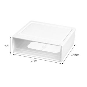 Stackable Clear Plastic Drawer Organizer Dustproof Desktop Storage Box for Office Makeup & Stationery Space-Saving