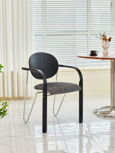 NORCHAIR Mid-Century Stackable Dining Chair Designer Home Soft Padded Casual High-End Folding Chair Artistic Style Metal