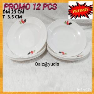 HARGA GROSIR 12 PCS / 1 LUSIN PIRING PLASTIK AYAM JAGO / PIRING MAKAN PLASTIK TEBAL TERMURAH TERBARU
