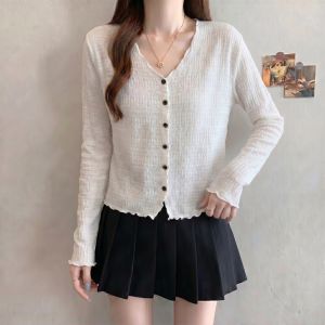 AIYITI | Summer Thin Long-sleeved Ice Silk Knit Shirt