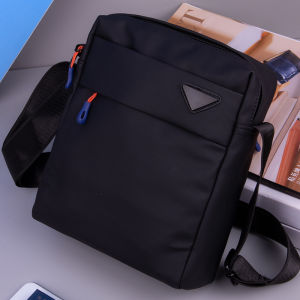 Mens Oxford Cloth Single Shoulder Bag Casual Commuter Diagonal Large Capacity Horizontal Style Backpack for Young Men