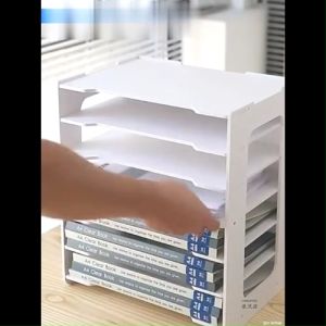 Desktop File Storage Rack Multi Layers Document Trays File Paper Letter Holder Stationery Storage Shelf Waterproof Desk Rack Office Study Essential Organizer