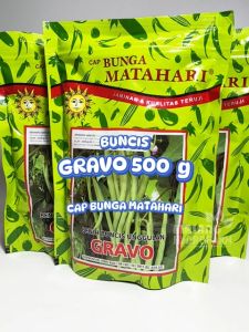 Benih Buncis Gravo 500 gram Cap Bunga Matahari dataran rendah menengah tinggi biibt biji ucet hijau sayur sayuran lebat hydroponik hidroponik