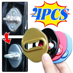 4PCS Aluminum Alloy Car Door Lock Cover for Toyota Door Lock Buckle Rustproof Corrosion Shock Absorbing Protection Cover Accessories