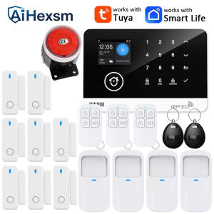 NEW 2G WiFi GSM Wireless Alarm System House Office Apartment Security Protection Set PIR Sensor Works with Tuya Smart Life Alexa