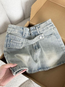 กระโปรงยีนส์ทรงเอเอวสูง ทรงสลิมฟิต ดีไซน์เก๋ไก๋ สำหรับสาวฮอต ฤดูร้อน 2025 เสื้อผ้าทำงานสไตล์เกาหลี