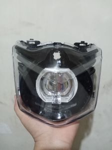 Reflektor Lampu Depan Beat Karbu Coustom Hitam Pnp Biled 35 inchi Fullset Super Terang Terbaik