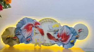 (ẢNH CHỤP) Tranh đồng hồ đèn led gấu trúc dễ thương 3 uv tặng kèm đinh treo