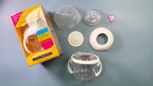 Japlo Nane Polyglass Easy Hold Wide Neck Baby Feeding Bottle with Anti Colic Nitrosamine Silicone Teat