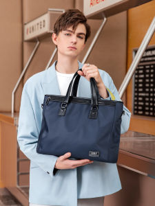 กระเป๋าเอกสารสำหรับเล่นกอล์ฟแนวธุรกิจกระเป๋าผ้าแบบหิ้วความจุใหญ่กันน้ำกันน้ำเรียบง่ายน้ำหนักเบาแฟชั่นสำหรับผู้ชายกระเป๋าสะพายข้าง