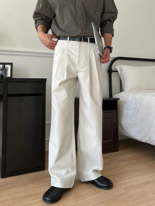 Ssumenam | Basic Commuter Old Money Style Mens Straight Leg Casual Pants