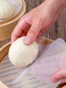 Thickened round Silicone Steaming Pad Food Grade High Temperature Resistant Steamer Cloth Baozi Bun Commercial Steaming Mat
