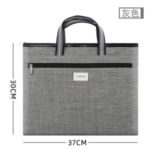 Customizable Logo Briefcase Mens Business Men File Bag Double Layer Handbag File Bag Work Clothing Briefbag Oxford Cloth Zipper Bag Training Learning Conference Bag Womens Computer Bag