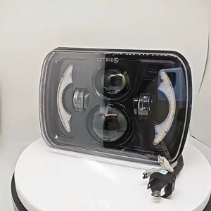 4x6" Inch 80W LED Headlights Hi/Lo Beam with White Amber DRL for H4651 H4652 H4656 H4666 Car Truck Conversion Offroad