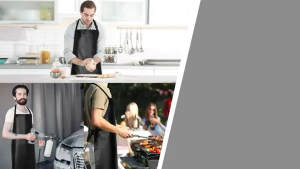 PU leather apron household Anti-Tear scratch-resistant waterproof Anti-oil apron kitchen/catering/butcher Tahan lama
