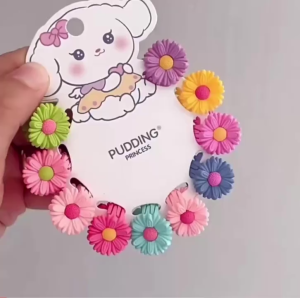 Penyepit Rambut Klip Rambut 10pcs Mini Size Hair Clip Card Flower Hair Clip Kids Colourful Hair Pin Small Clip儿童彩色十个装迷你发夹