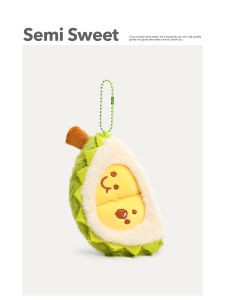 Detachable SEMISWEET Durian Doll Bag Charm Creative Plush Backpack Decorations Bookbag Hanging Ornaments Gift