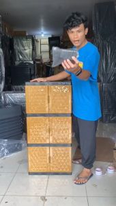 Lemari Pakaian Murah Plastik Jumbo susun 3 / Lemari Baju Motif Diamond Tabitha penyimpanan Serbaguna