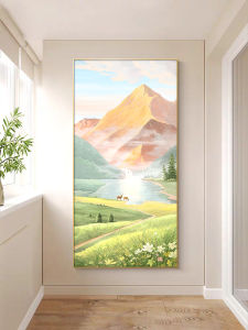 Modern Minimalist Mountain Landscape Decorative Painting Aluminum Alloy Frame Living Room Wall Art Corridor Passage Decoration