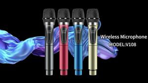 Rechargeable  108V Wireless Karaoke Microphone Handheld Mic Dual UHF Portable bluetooth Microphone clear sound