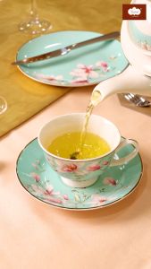 Vantage 14pcs Tif_fany Blue Magnolia Tea Set (Fine Porcelain)