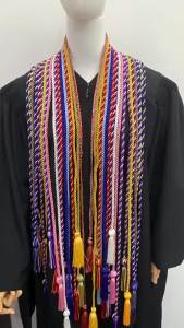 【A】170cm Tassel Long Rope Double Fringe Trim Graduation Honor Cords for DIY Craft Curtain Bachelor Gown Accessories