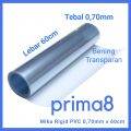 Plastik Mika Kaku Keras Rigid PVC Bening Tebal 0,70mm Lebar 60cm Ecer METERAN. 