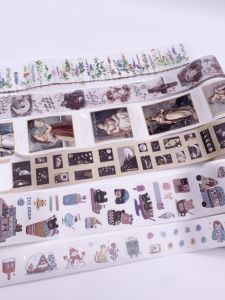 European Renaissance Scenic Colorful Paper Tape Whole Roll DIY Handmade Journaling Tape Retro Style Korean Version