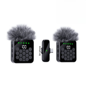 BASIX | Wireless Lavalier Microphone Mini Audio Video Recording Mic for iPhone Android Live Broadcast Gaming - Compact Receiver Included