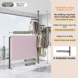 Adjustable Folding Balcony Clothes Drying Rack