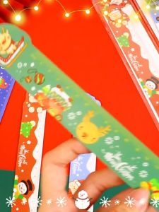 Set 3 cây Thước kẻ học sinh nam châm uốn dẻo chủ đề giáng sinh dễ thương dài 15cm