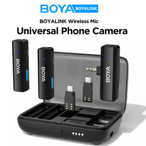 BOYA BOYALINK Wireless Lavalier Lapel Microphone For iPhone Android DSLR Camera  Live Streaming Audio Recording Interview
