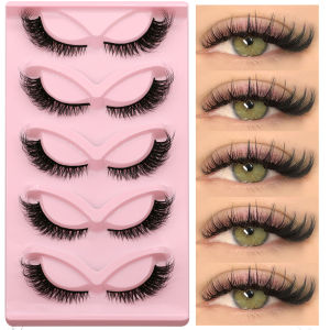 Veltrinay False Eyelashes Cat Eye Lashes Manga Lashes Faux Mink Eyelashes Natural Long Winged End Eye Elongated Lashes Makeup