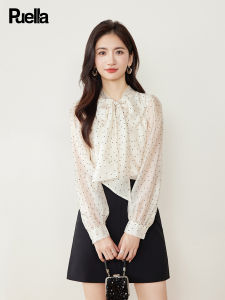 puella | Dotted Bow Ribbon Blouse for Women