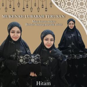 Mukena Terusan Lubabah Mukenah Dewasa Katun Premium Telekung Hias Bordir
