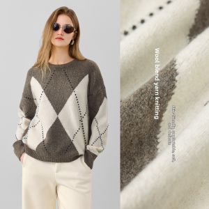 BEIQIANI | Diamond Pattern Winter Wool Sweater