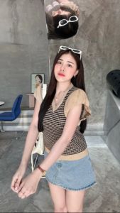 🌈SpinnyHouse🌈เสื้อครอปแขนสั้น ผ้าไหมพรมยืดเยอะ ช่วงแขนแต่งชีฟอง 😻 สาวอวบใส่ได้ค่า ผ้ายืดตามตัว  รุ่น เน็ตแรง