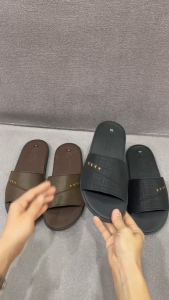 Dép nam một bản ngang Trường Hải 2 màu nâu đen DN124