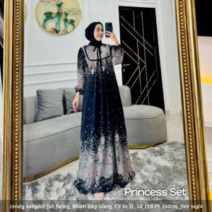 princess set hijab/gamis set hijab/gamis muslim/gamis ceruty/gamis kekinian/gamis cantik