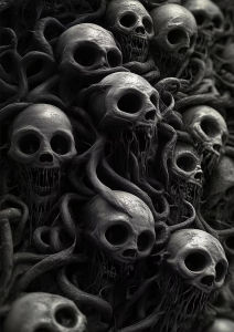 Oil Painting By Numbers Skull Banquet Fallen Angels Dark Fantasy Art Horror Paint with Numbers Home Decor Wall Art