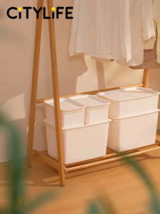 Citylife Stackable Storage Box With Lid Large Storage Boxes Cabinet Organizer 5L/21L