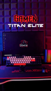 GAMEN Keyboard Mechanical Gaming RGB Titan Elite 3 Pin Hot-Swappable 78 Keys Ergonomic Design Original - Garansi 1 Tahun