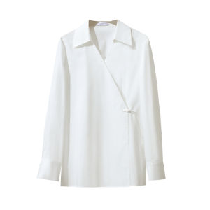 AMII | New Chinese Style Cotton Feel White Shirt