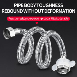 304 stainless steel braided pipe 4 points home use hot and cold water inlet hose water pipe toilet hose water heater connection pipe