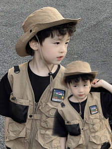 Childrens Western Cowboy Fishing Hat Sunscreen Summer Cap Large Brim Outdoor Protection Spring Outing Boys Headwear