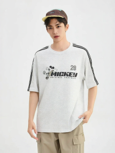 SANFU | Mickey Print Side Stripe T-Shirt